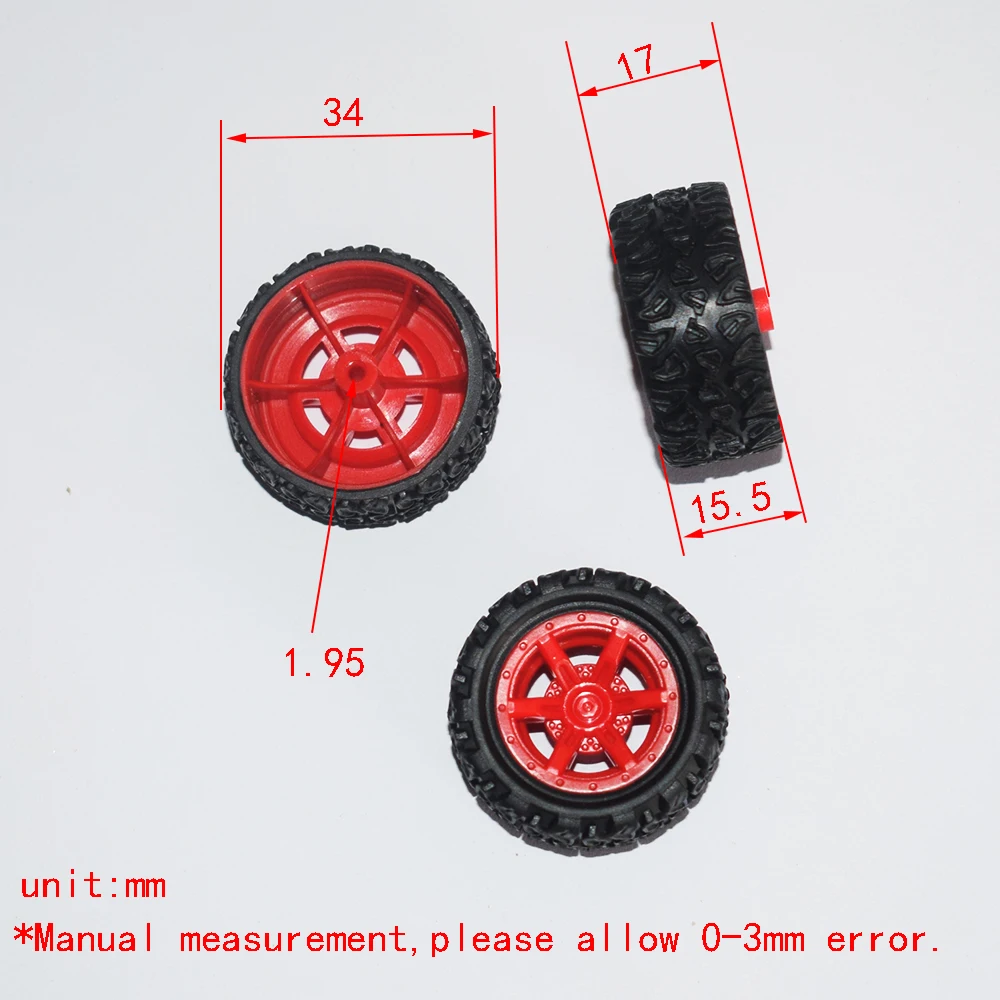 10/100pcs 2x34mm rubber wheel dron rc car plane robot kids toys for boys diy baby accessories montessori juguetes nero WR342AR