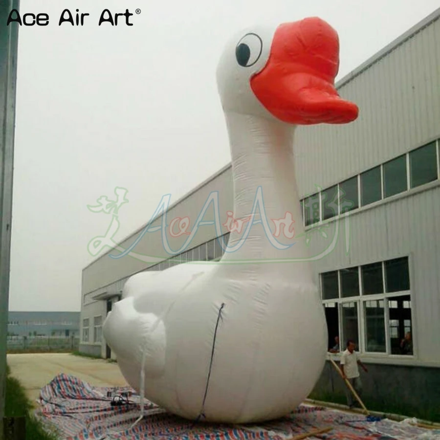 Factory Outlet 5mH Inflatable Animal White Inflatable Duck For Outdoor Park Lawn Decoration Exhibition Made By Ace Air Art