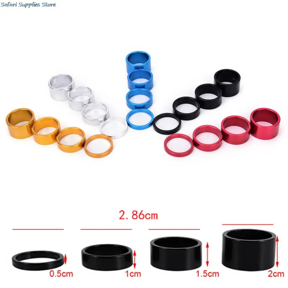 4Pcs/set 28.6mm 5/10/15/20mm Aluminum Alloy Headset Stem Spacer MTB  Fork Washer Cap For Road Bike Cycling