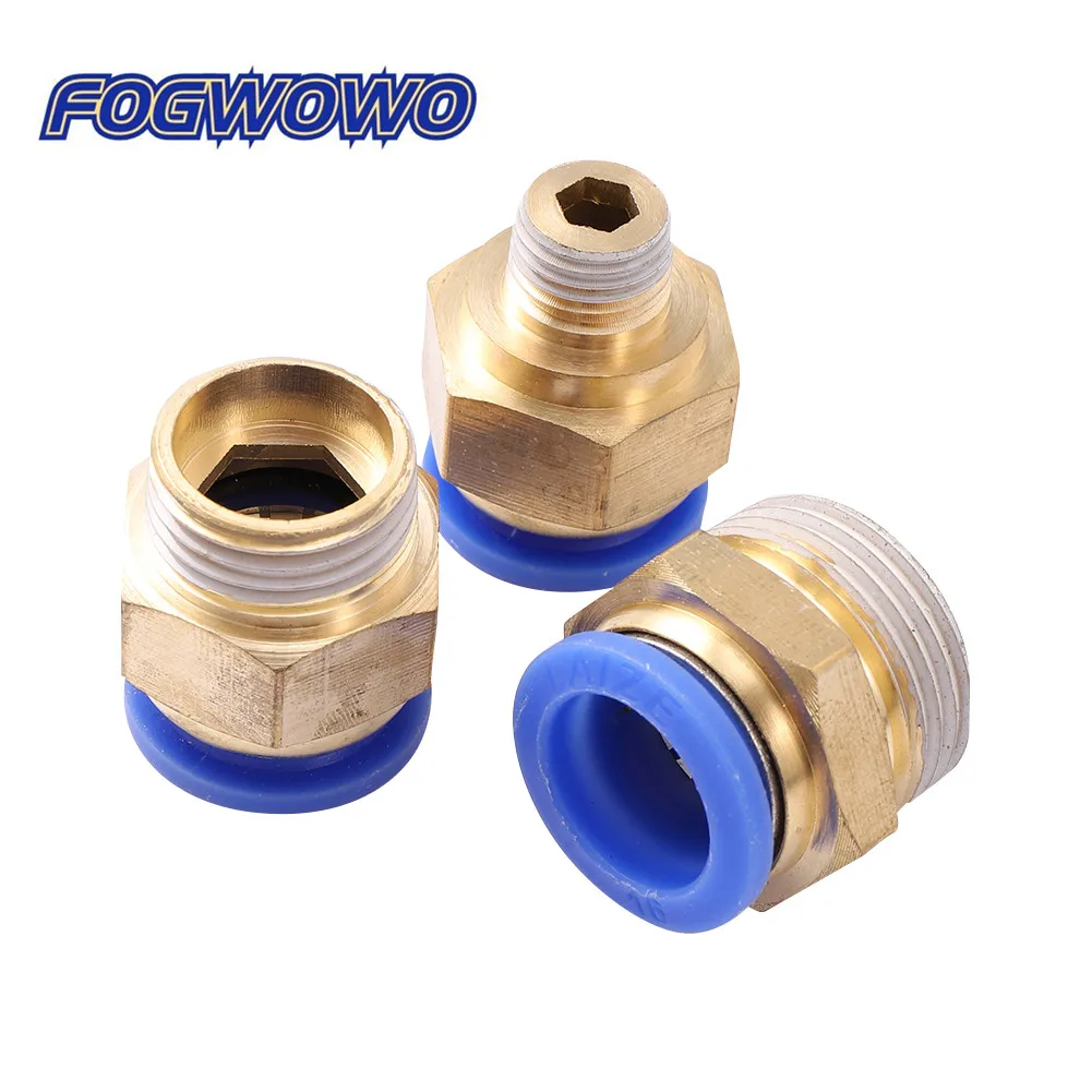 

5 Pcs Hose Interface 14/16mm To 1/4" 3/8" 1/2" 3/4" Male Thread Brass Quick Connector Water Pipes Garden Irrigation Tools