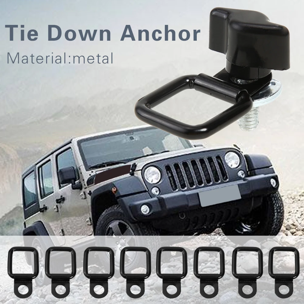 Heavy Duty D Ring Tie Down Anchors Easily Installation Personal Car Elements for Jeep Wrangler Unlimited Freedom 95-17