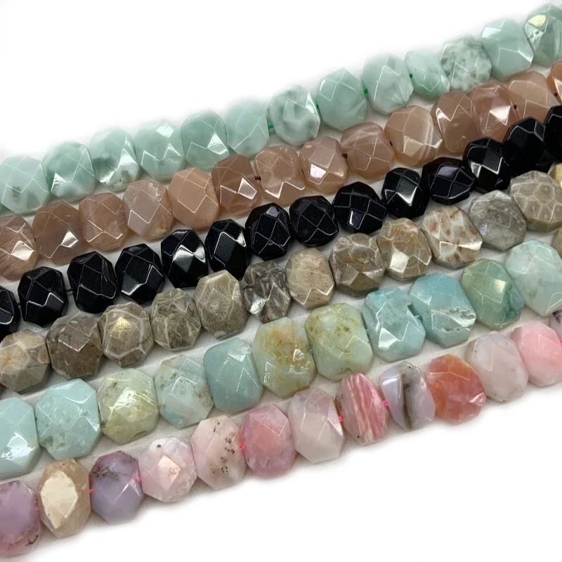 Natural Pink Opal Rutilated Quartz Amazonite Sunstone Beads 15'' DIY Loose Beads For Jewelry Making Beads Necklace