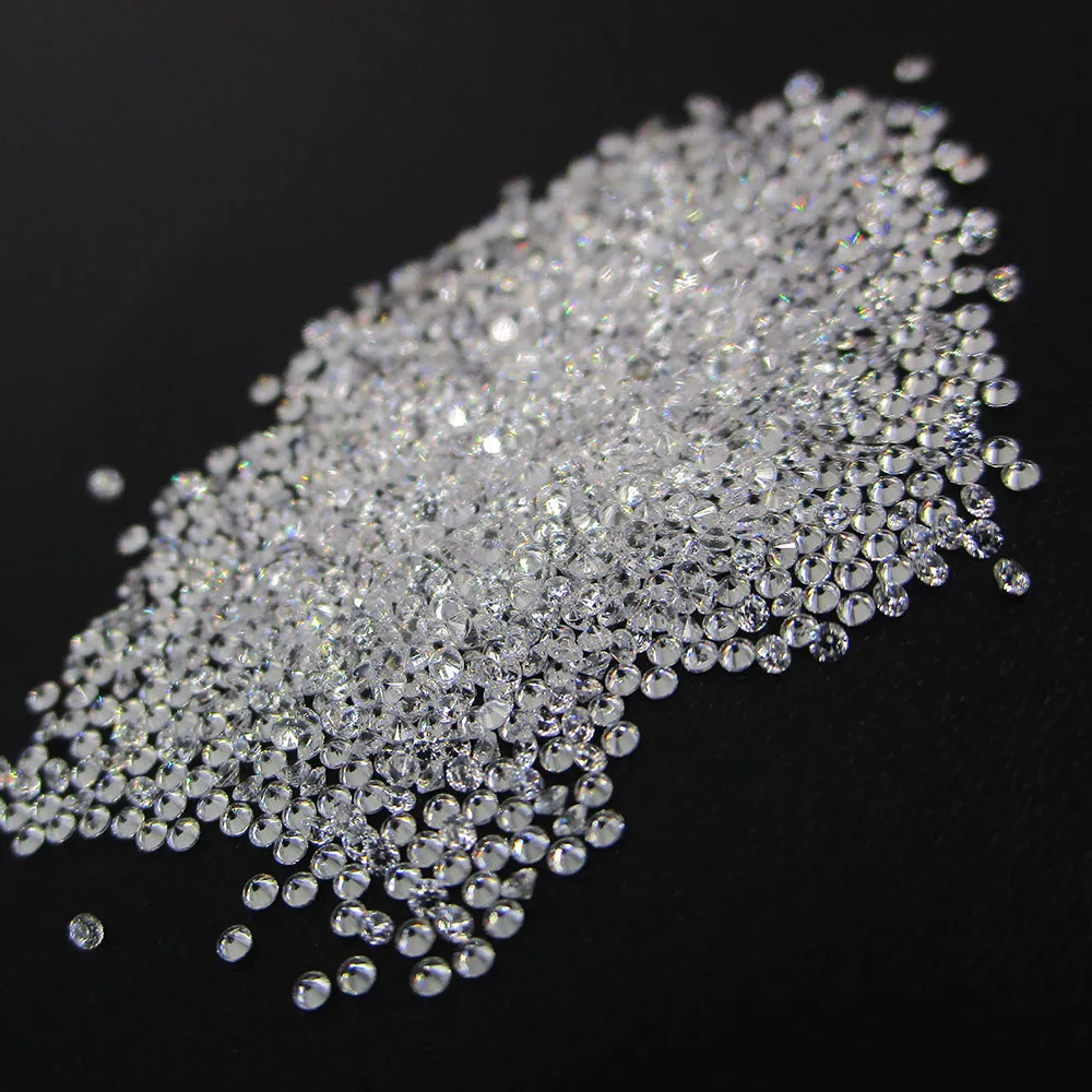 50pcs Wholesale AAA 0.8mm to 2mm White Loose Cubic Zirconia 1mm 1.5mm Bead Stones Round Cut Zircon