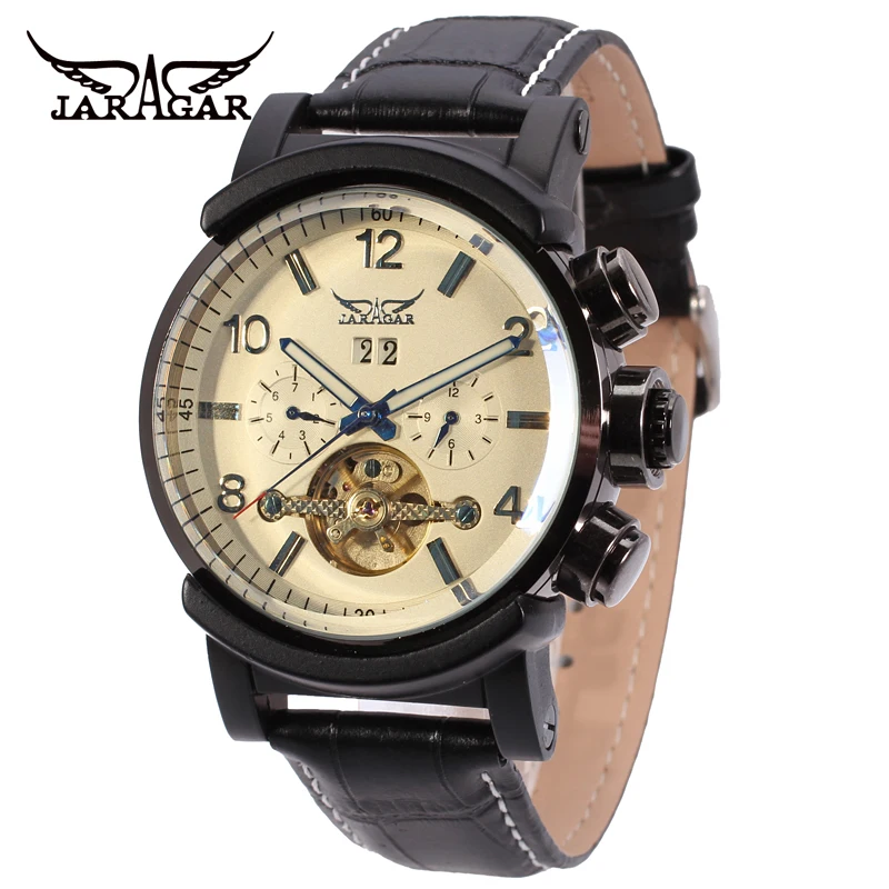 Jaragar Fashion Leisure Multifunction Big Dial Tourbillon Automatic Mechanical Men Watches Simple Sports Male Wristwatch Relogio