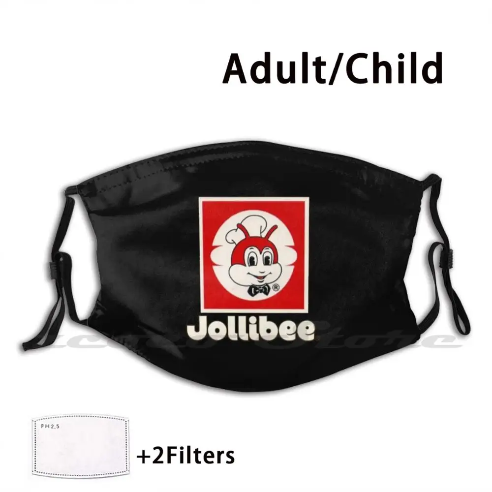 Jollibee – masque en tissu réutilisable, filtre imprimé, lavable, livraison rapide, asie Logo abeille 80s 1980, 1980