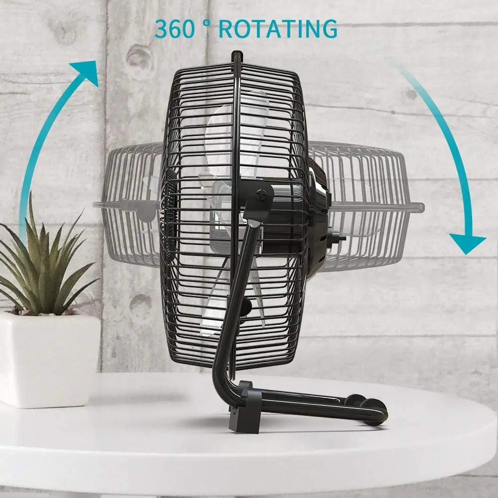 9 Inch Desk Fan USB Powered with USB plug Quiet Portable Fan 2 Speeds Cooling Fan for Home Office Table