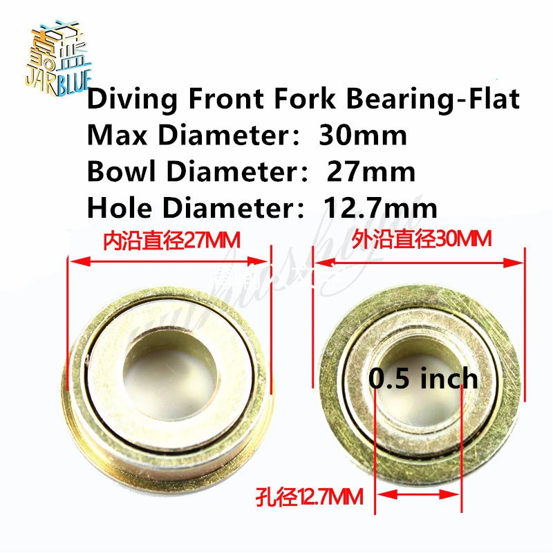 Diving Front Fork Plat Bearing ID 1/2 inch ( 2 Pcs ) 12.7*27*30 mm Wheelchair Accessories H009-B Wheelchair Bowl Bearings