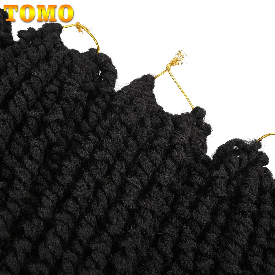 TOMO Pre-twisted Passion Twist Hair 12 18 24 Inch Bohemian Twist Crochet Braids Ombre Color Synthetic Braiding Hair Extensions