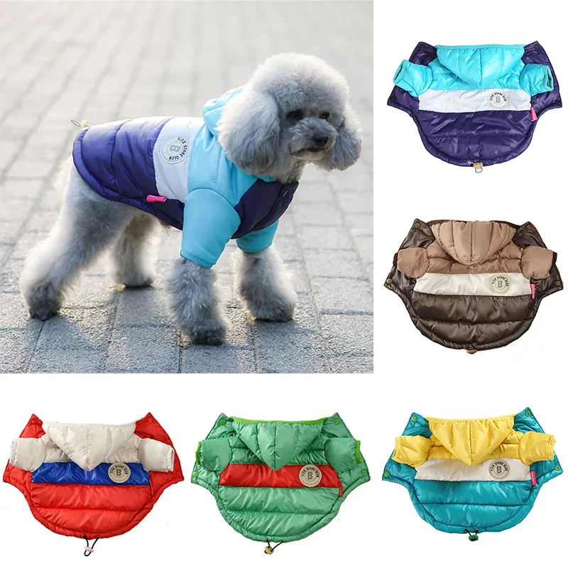 Winter Pet Dogs Clothes Waterproof Hooded Dog Coat Warm Down Jacket Puppy Pet Clothing For Chihuahua French Bulldog Outfits