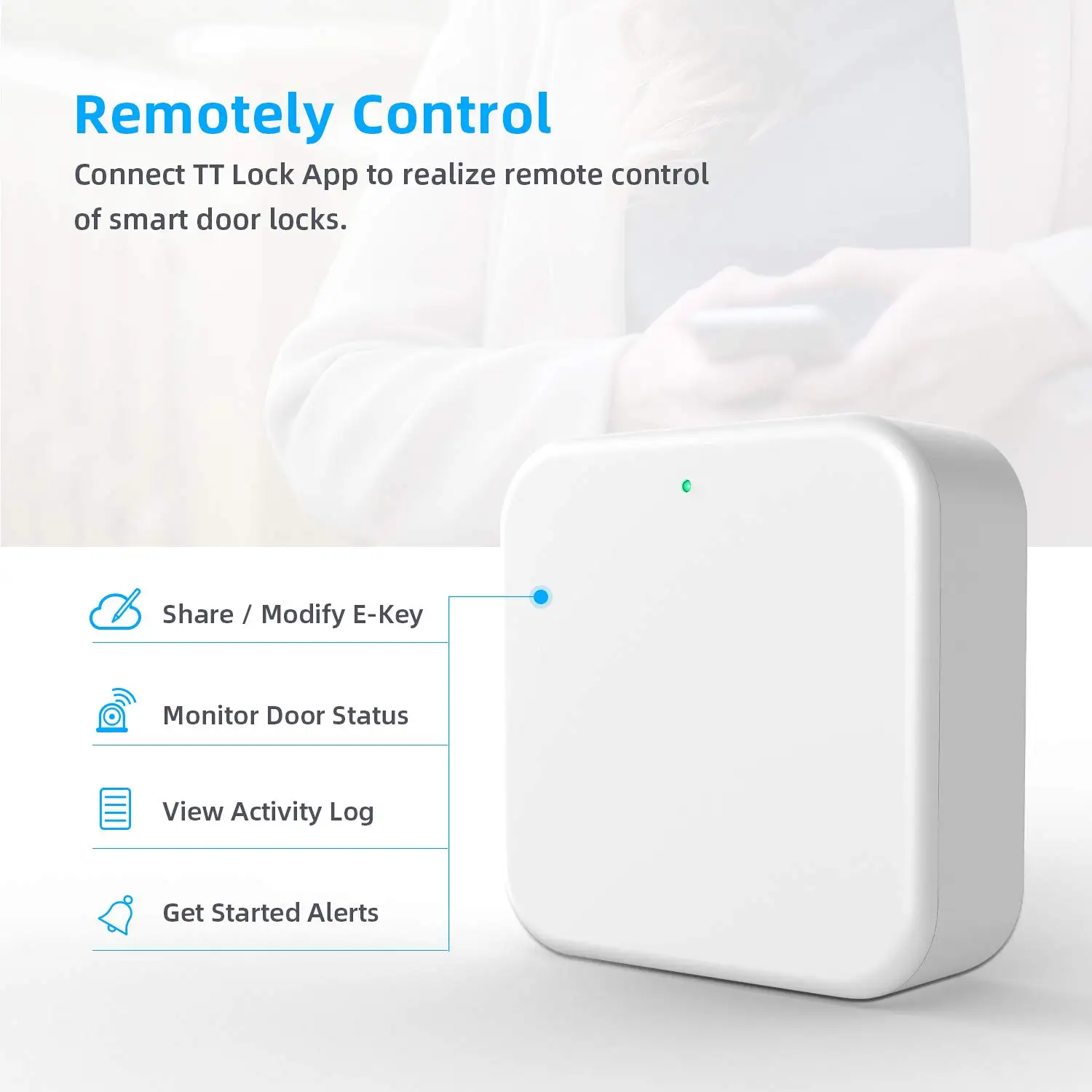 Imagem -02 - Fechadura Eletrônica Inteligente com Wi-fi Adaptador Gateway tt Lock App Bluetooth g3