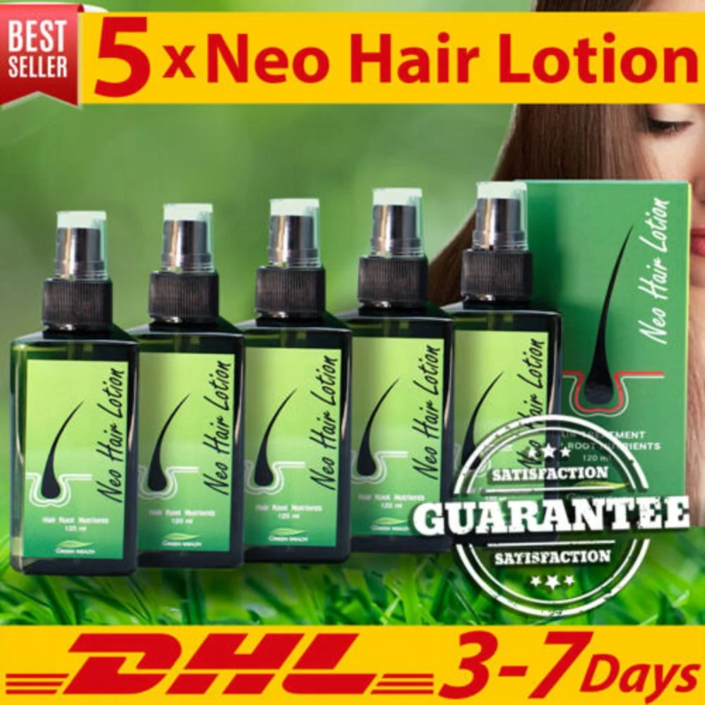 5 X Neo Hair Lotion Original Oil Natural Solution for Thicker Hair120ml