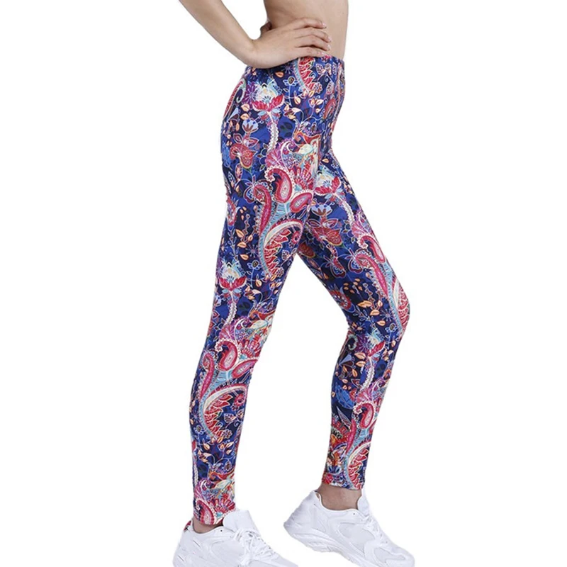 Nducksi feminino floral colorido feminino elástico leggins calças de cintura alta empurrar para cima calças de fitness leggings correndo treino sexy