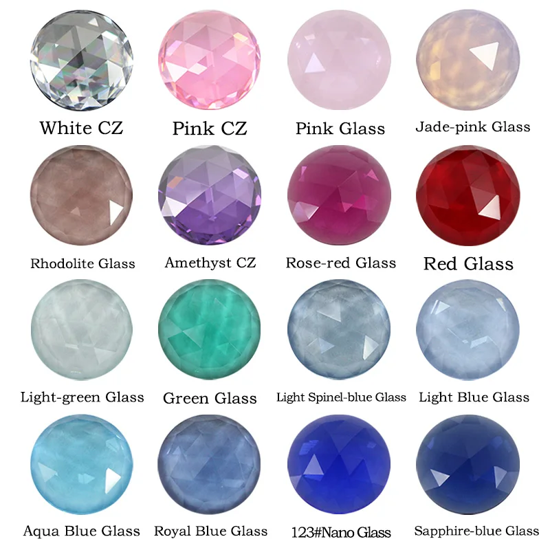 8MM Round Shape 5A Quality Various Color Cubic Zirconia /Glass Bead Stones Cut Loose CZ Synthetic Glass Gemstone