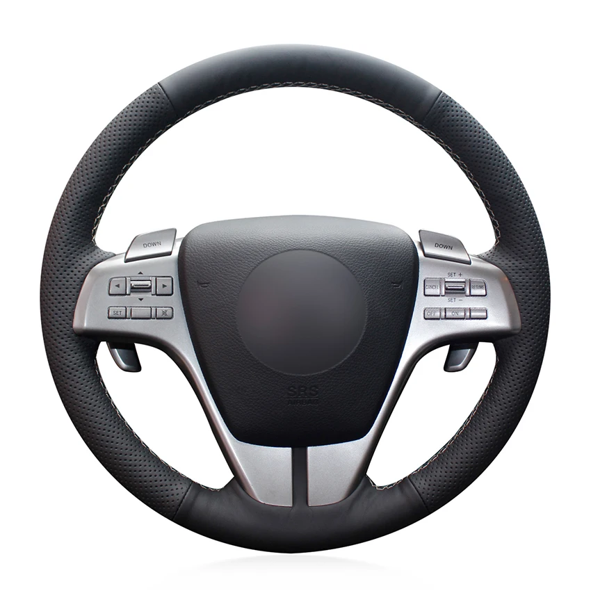 Hand-stitched Black Leather Car Steering Wheel Cover for Mazda 6 (GH) 2009 2007 2008 2009 2010 2011 2012