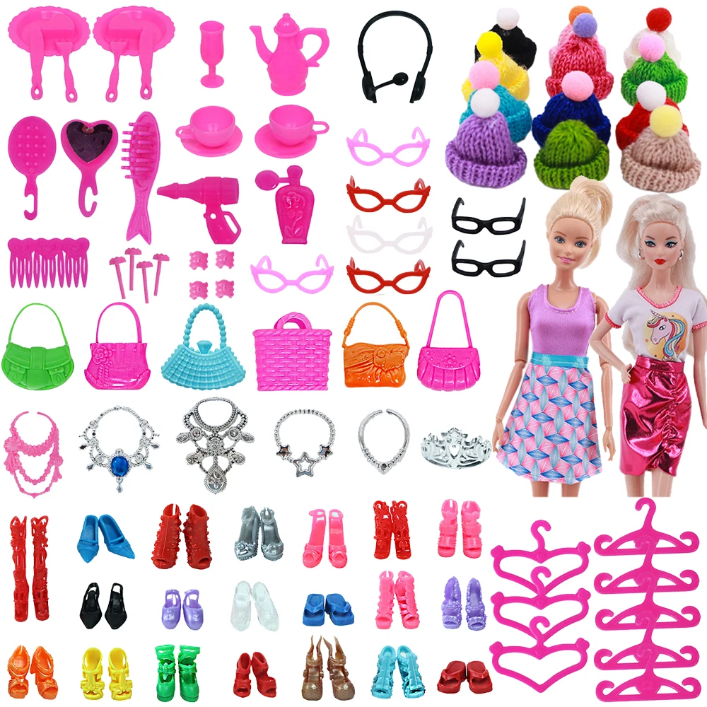 

65PCS/Set Barbies Doll Clothes Accessories Outset Fit 11.8Inch Girl Doll,1/6 BJD Doll, Our Generation,Christmas Gifts,DIY Toys