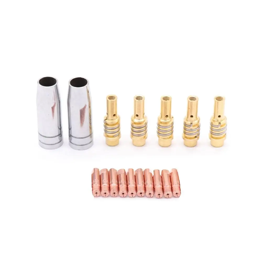 Mig Welding Torch Consumables Tools Accessory Nozzle Tip Holder Contact Tips M6*25 Fit For MB15 15AK Welding Gun