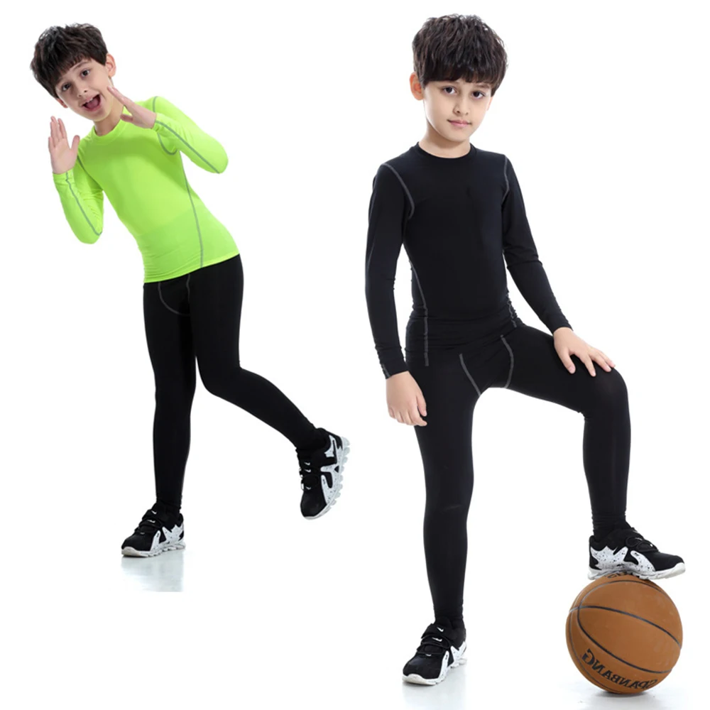 

Children Kids Teens Girls Boys Running Pants Quick Dry Tight Leggings Compression Sport Base Layer Trousers Custom Logo