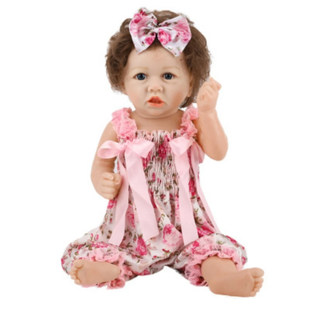 

Silicone Reborn Baby Doll kids Playmate Gift For Girls 58cm Alive Doll Vinyl Soft Toys For Bebes Reborn Brinquedo Gifts