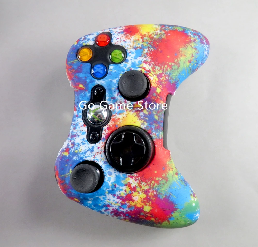 50 pçs para xbox360 capa protetora transferência de água impressão pele capa protetora controlador alça capa protetora silicone