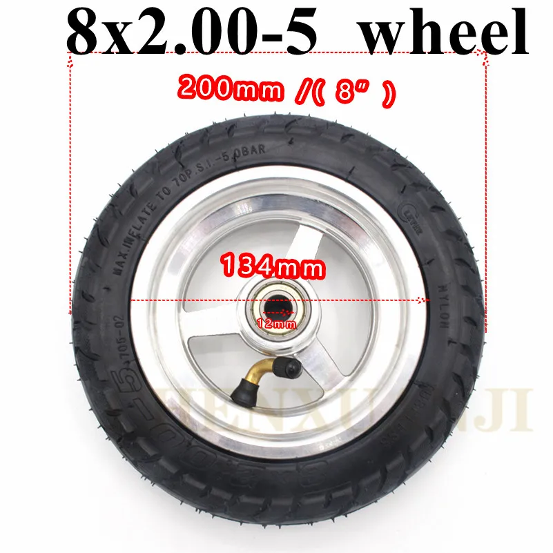 8x2.00-5 Tubeless Tire Wheel Tyre 8X2.00-5 wheel hub For Kugoo S1 S2 S3 C3 MINI Electric BIKE