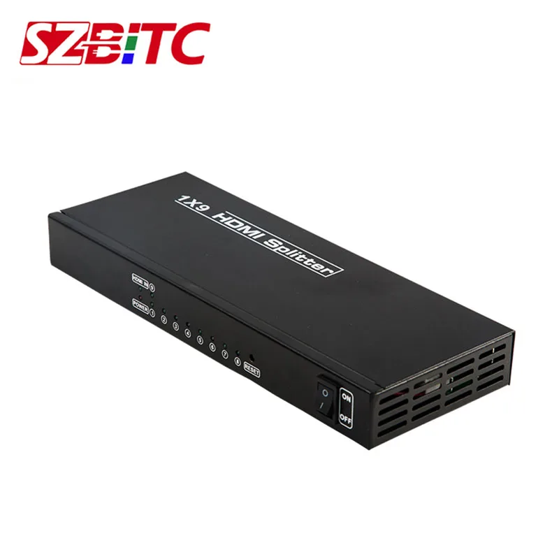 SZBITC 4k 1 In 9 Out 1x 9 HDMI dağıtıcı dönüştürücü bölünmüş ekran kablosu DVD PS3 Xbox HDTV için güç adaptörü ile