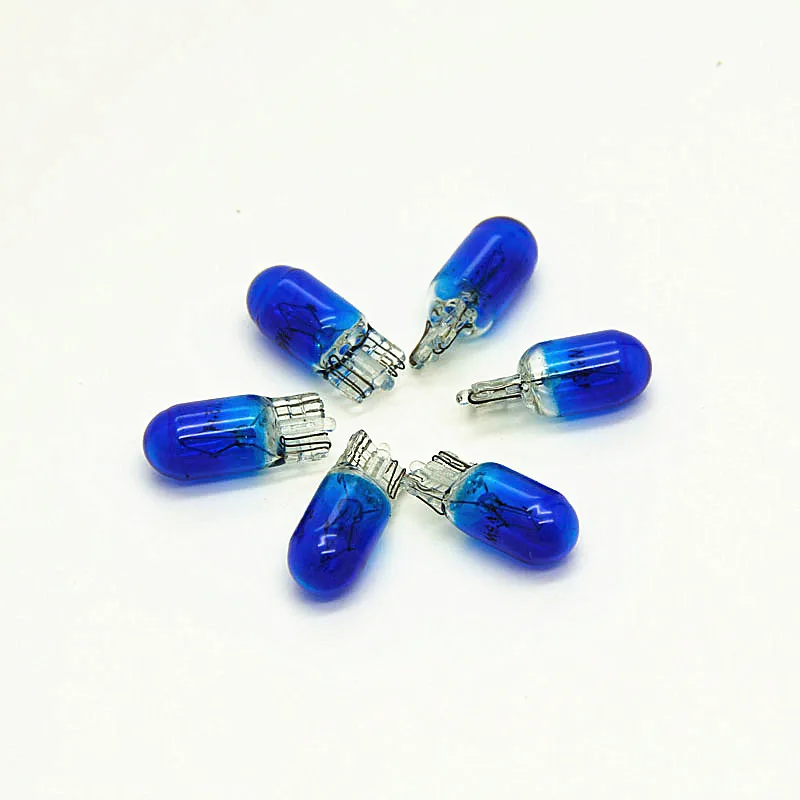 100pcs T10 W5W 501 194 BLUE CLEAR Glass Car Signal Lamp 12V5W Auto Miniature Bulb W2.1x9.5d Wedge Single Filament - Image 3
