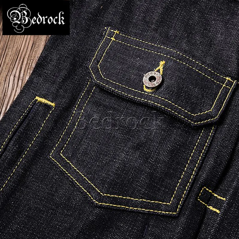 16oz heavy Unwashed Raw Denim jacket for men Pure cotton Pramiry color cattle jacket replica visvim101 vintage denim jacket