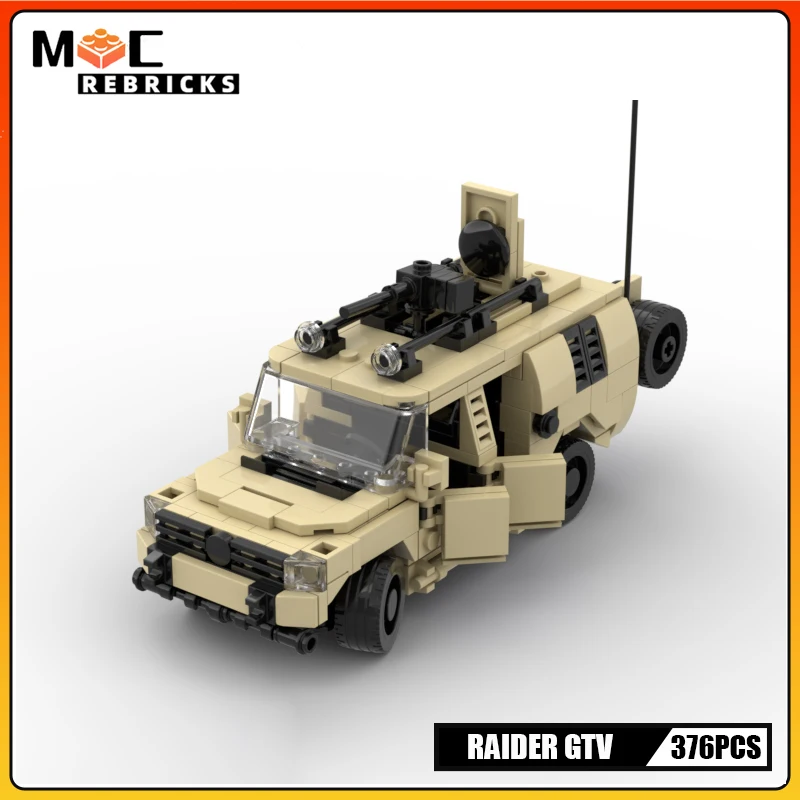 

Military Series Raider SUV Vehicle MOC Building Block Loadable Figures SWAT Car Assembly Model Bricks Kid Toy