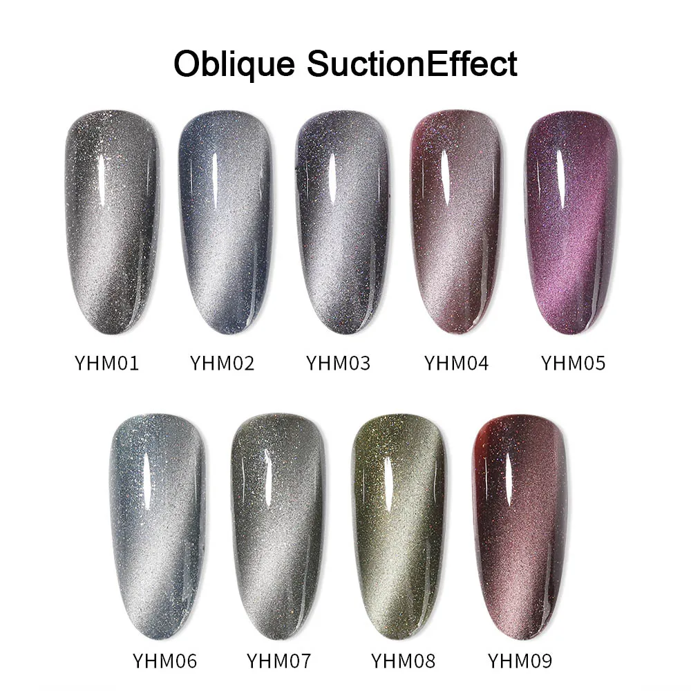 Vendeeni 15ml 9 Kolorów/zestaw Brokatowy Galaktyczny Lakier Hybrydowy do Paznokci Efekt Kociego Oka UV Błyszczący Magnetyczny Lakier z Kolorowym Kartoteczkiem BEZ TPO/HEMA