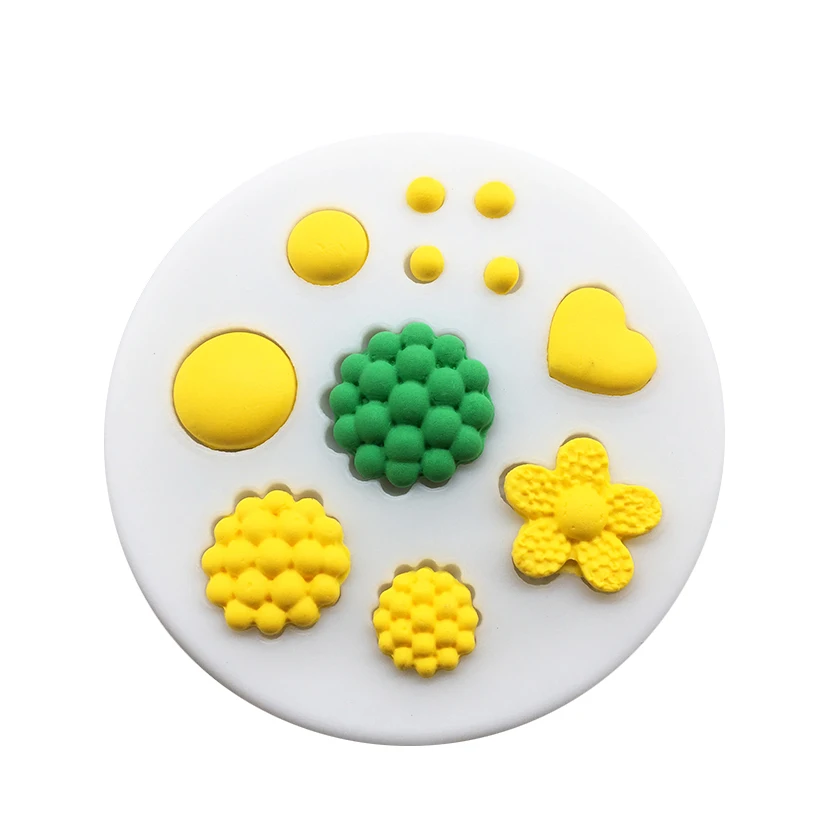 Flower Stamen Pistil Heart Silicone Sugarcraft Mold Chocolate Cupcake Baking Fondant Cake Decorating Tools