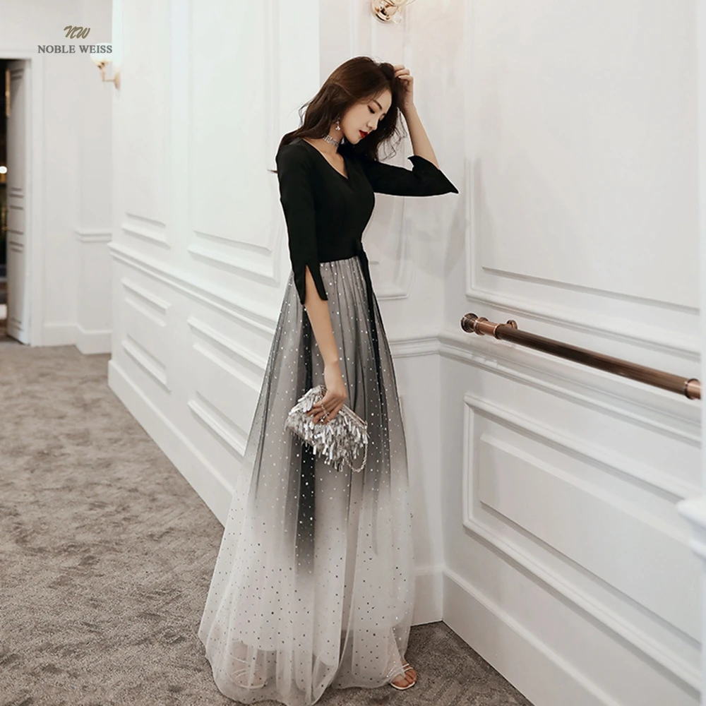 Prom Dress  V-Neck  Floor-Length  Dresses Woman Party Night  A-Line Tulle  Evening Dresses Customized