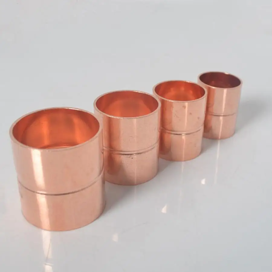 

19mm 3/4" Inner Diameter Copper End Feed Straight Equal Coupling Plumbing Fitting Scoket Weld Water Gas Oil 0.8mm Thickness