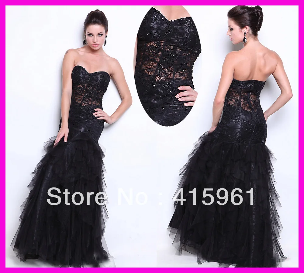 Đầm Vestido De Festa Gợi Cảm Ren Đen Người Yêu Áo Dây De Soiree Voan Xù Nàng Tiên Cá 2019 Chính Thức ĐầM Dạ HộI Xòe Áo Choàng