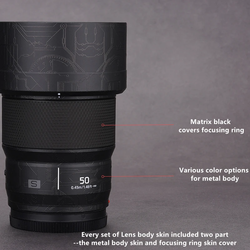 Lumix 50 F1.8 Lens Cover Skin For Panasonic LUMIX S 50mm F1.8 Lens Decal Coat Wrap Sticker 3M Vinyl