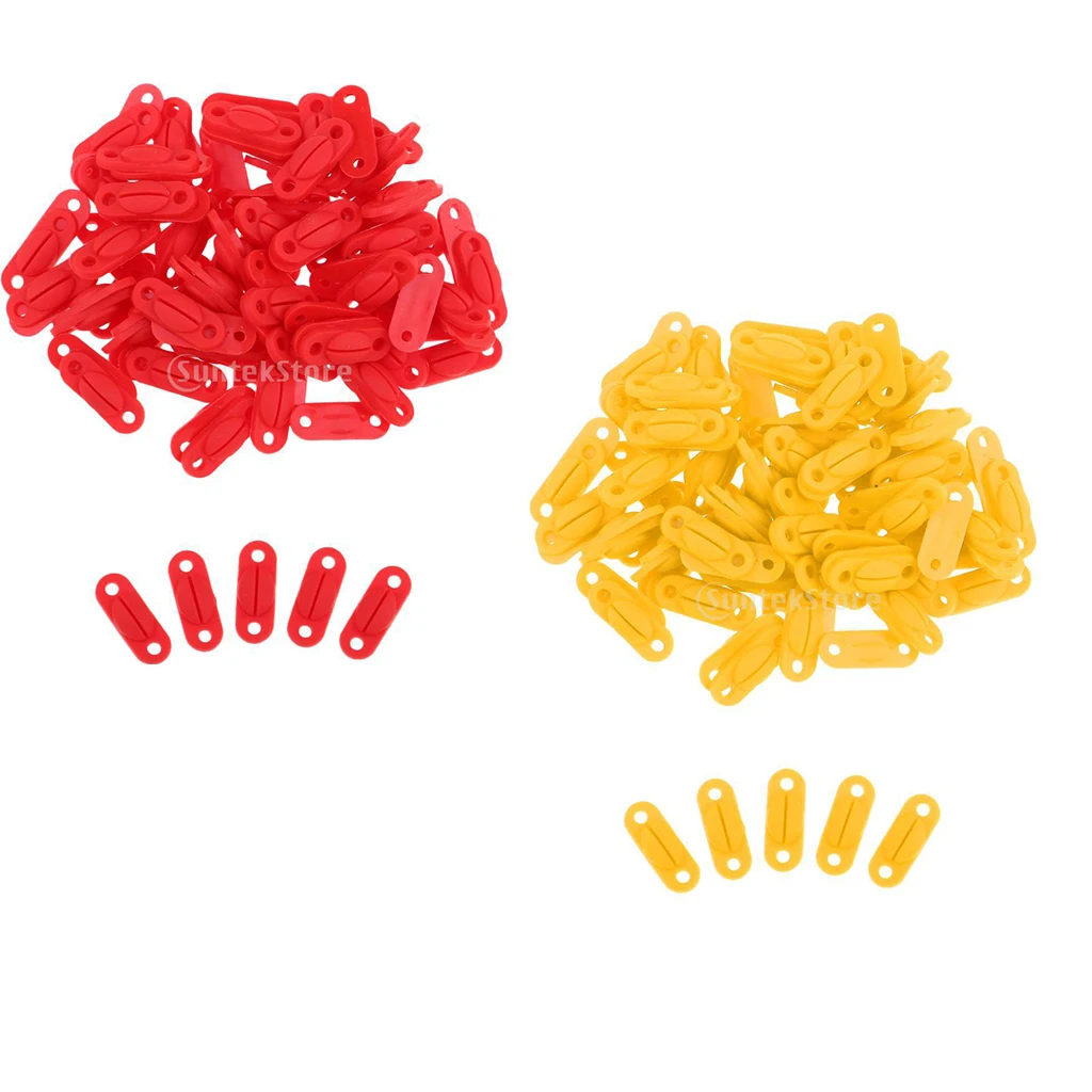 Pack of 100pcs Badminton Racket Racquet Grommets Eyelets String Protector Yellow Red