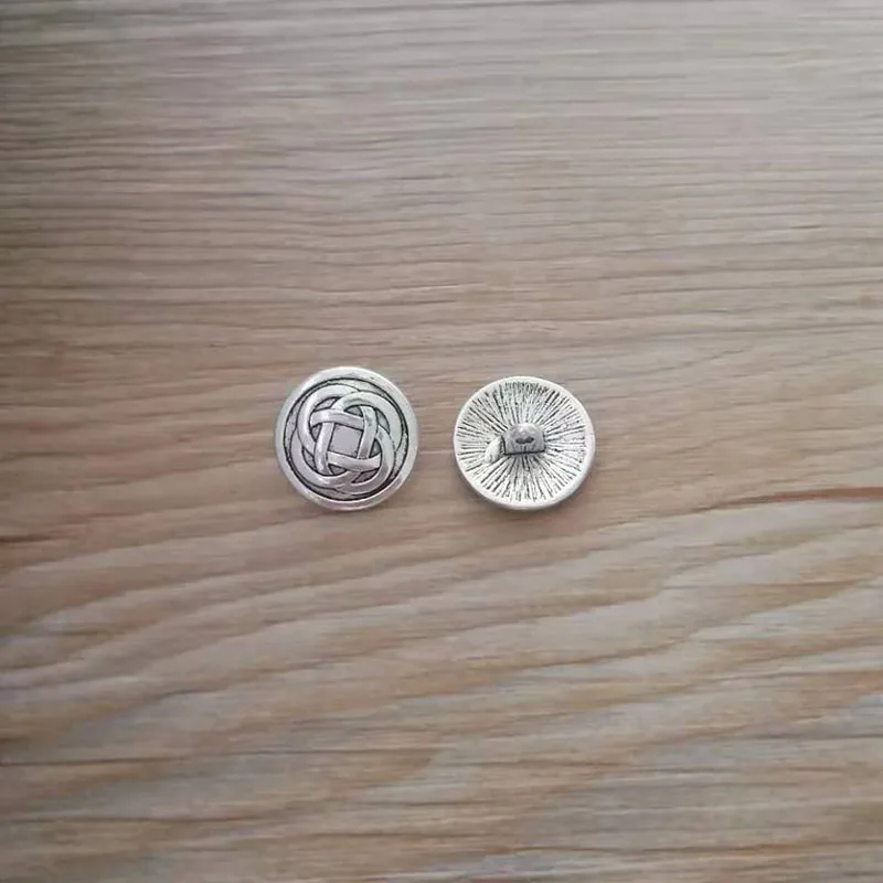 ZXZ 20pcs Coat Button Flower Heart Flower Round Metal Beads Button Sewing For Leather Craft Clothes Bags Accessories