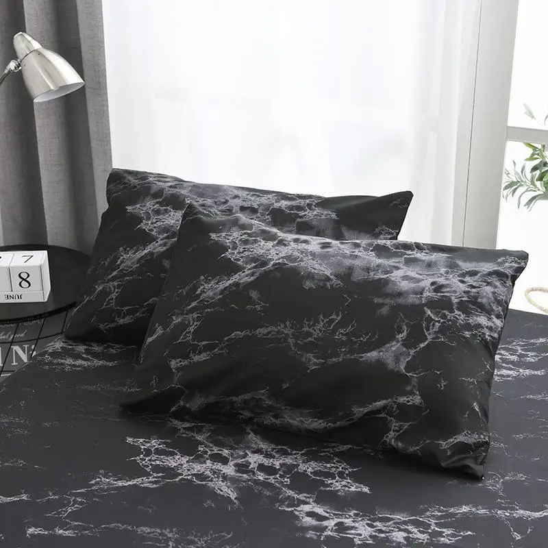 

40Cool Black/white Marble Texture Printed Pillowcase a Pair of Large Amount