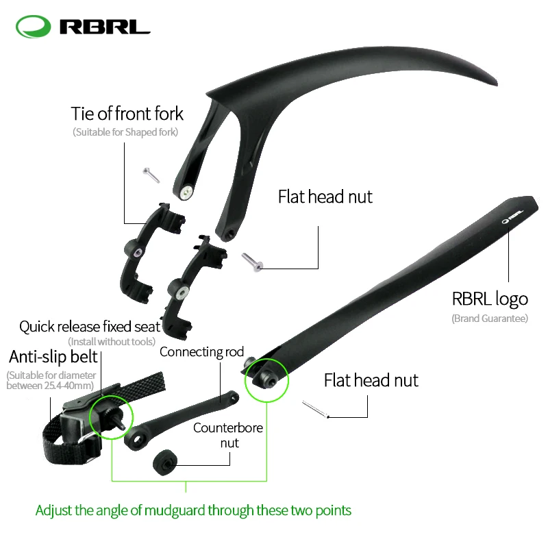 RBRL Road Bike Set Mudguard For Bicycle 700c Bike Wings 2 PCS Fenders Front Rear Fenders Ass Saver Bike Accessories