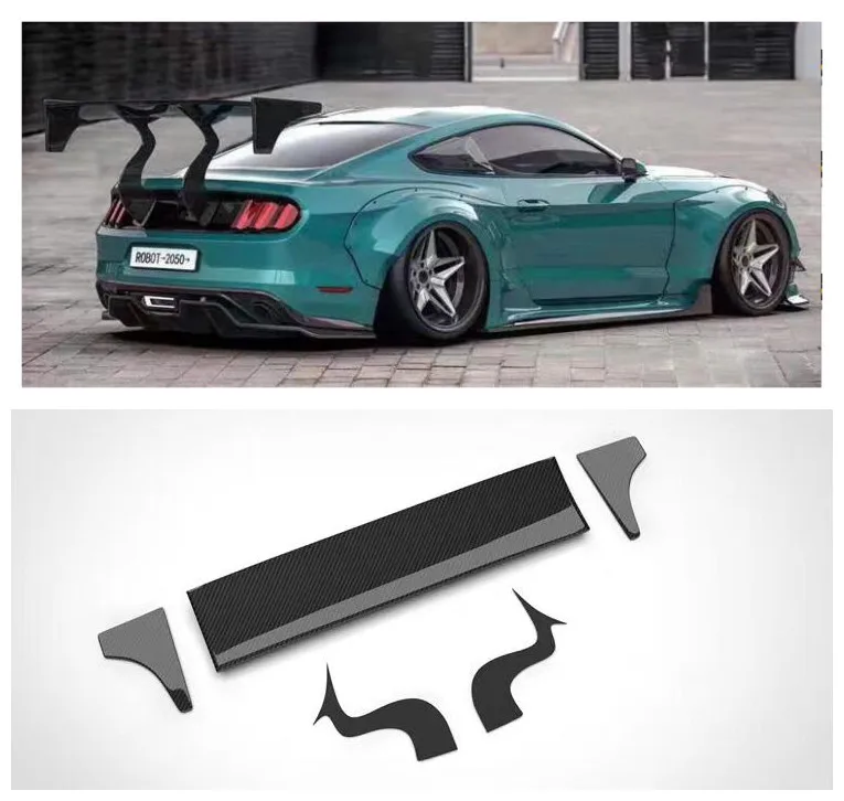 Carbon Fiber Car Rear Wing Trunk Lip Spoilers Modified Robot's Spoiler Fits For Ford Mustang 2015 2016 2017 2018 2019