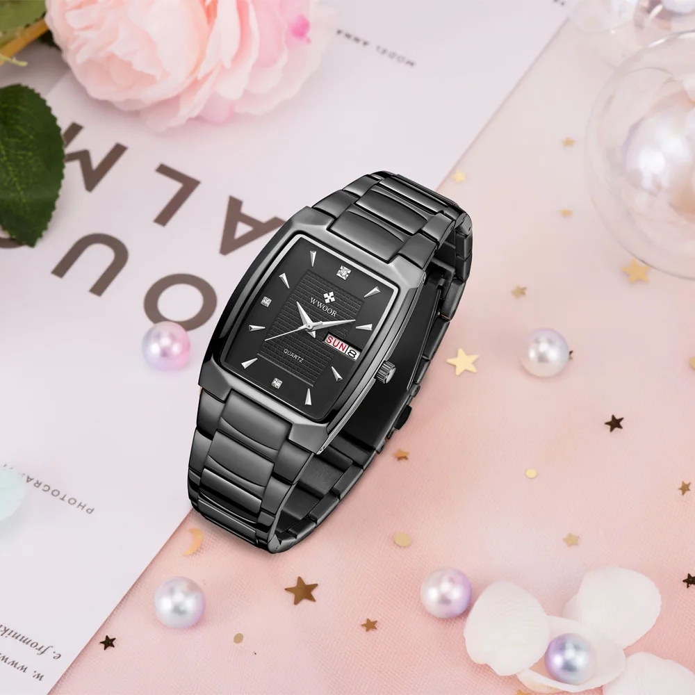 WWOOR Reloj Fashion Women Watch Top Brand Luxury Waterproof Ladies Quartz Bracelet Watch Stainless Steel Elegant Women’s Watches