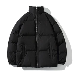 Jaqueta de inverno masculina parkas engrossar casaco quente dos homens gola cor sólida casual parka moda feminina nova streetwear 5xl