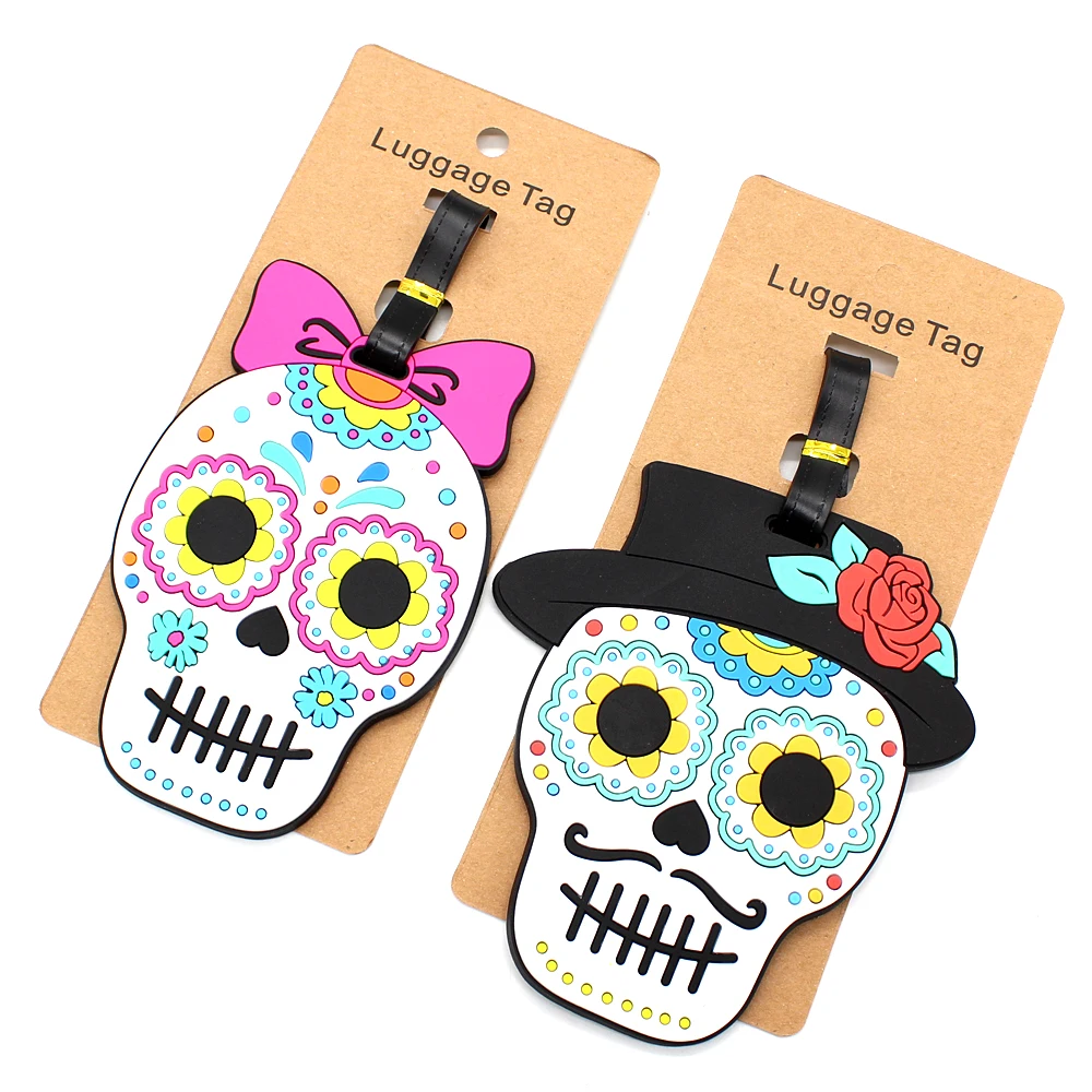 Fashion Personality Skull Style Luggage Tag Men Women Lovers Travel Suitcase ID Address Holder Baggage Boarding Portable Label