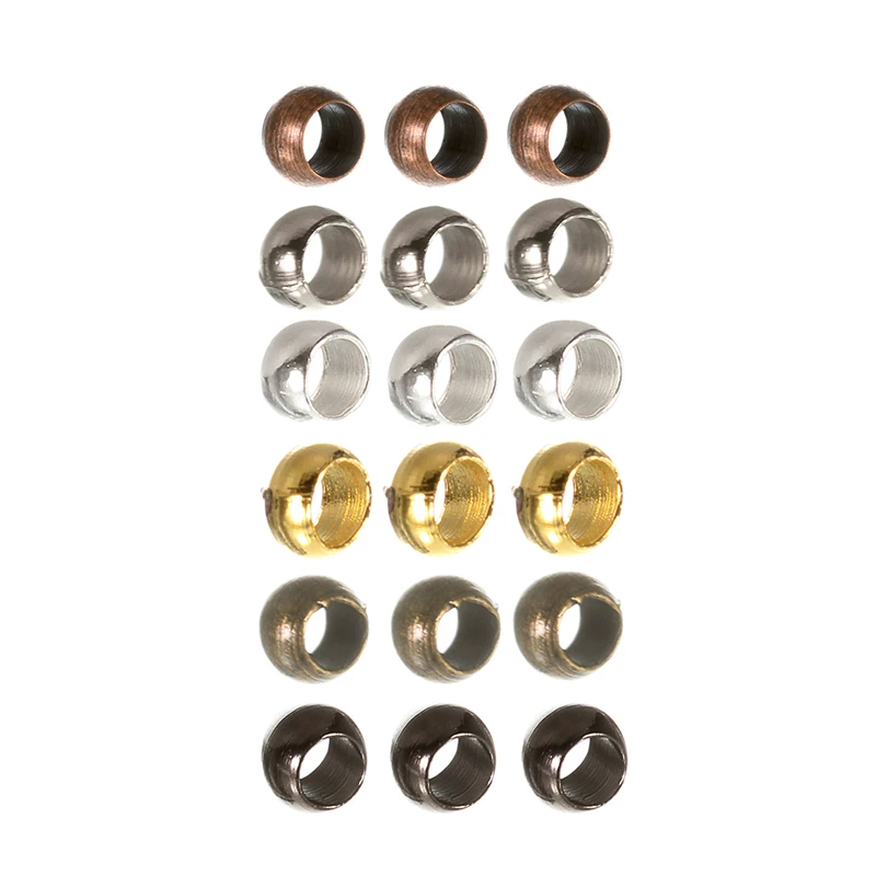 200pcs/lot metal Crimps Beads crimp and end beads 2.5mm Findings Silver/gold/rhodium/antique bronze Color F103A - Image 2