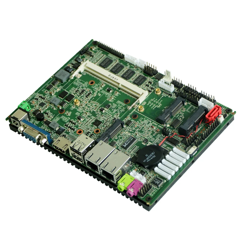 Fanless Industrial Motherboard 2GB RAM intel Atom 2 LAN 6*COM 6xUSB Sata Slot Msata Computer Mainboard