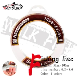 WALK FISH 50m 100m Fluorocarbon Fishing Line Strong Abrasion Resistance Monofilament Carbon Fiber Line Japanese Fishing Line