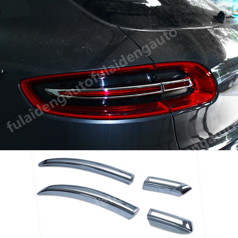 

4pcs For Porsche Macan 2015-2018 ABS Chrome Car Rear Taillight Tail Light Lamp Cover Trim Frame Car Styling Accessories