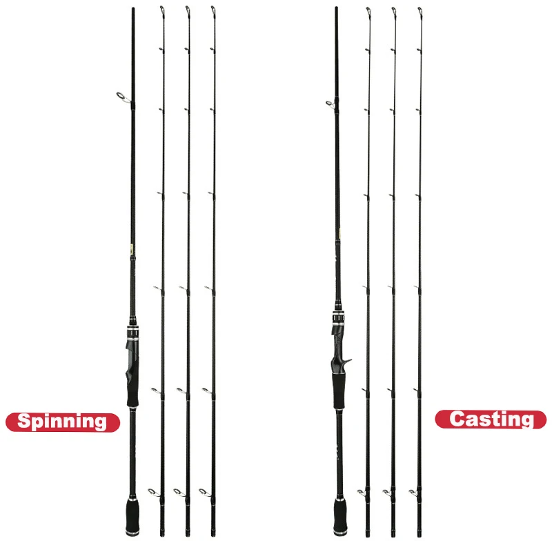 2022 New Fishing Pole 1.8m 2.1m 2.4m Carbon Fiber ML/M/MH Spinning/Casting Fishing Rod 3 Tips 2 Section Baitcasting Fishing Rod