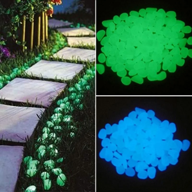 25/50pc Glowing pebbles in dark gardens, fluorescent stones, fish tanks, landscaped walkways, garden decorations, glowing stones