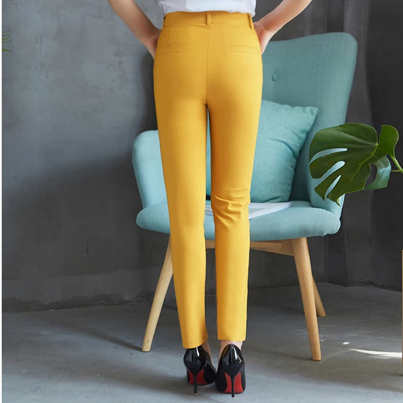 Casual Office Ankle-length 90cm Pants Women Oversized 4xl Slim Pantalones Mid Waist Candy Color Pencil Sweatpants New Trousers