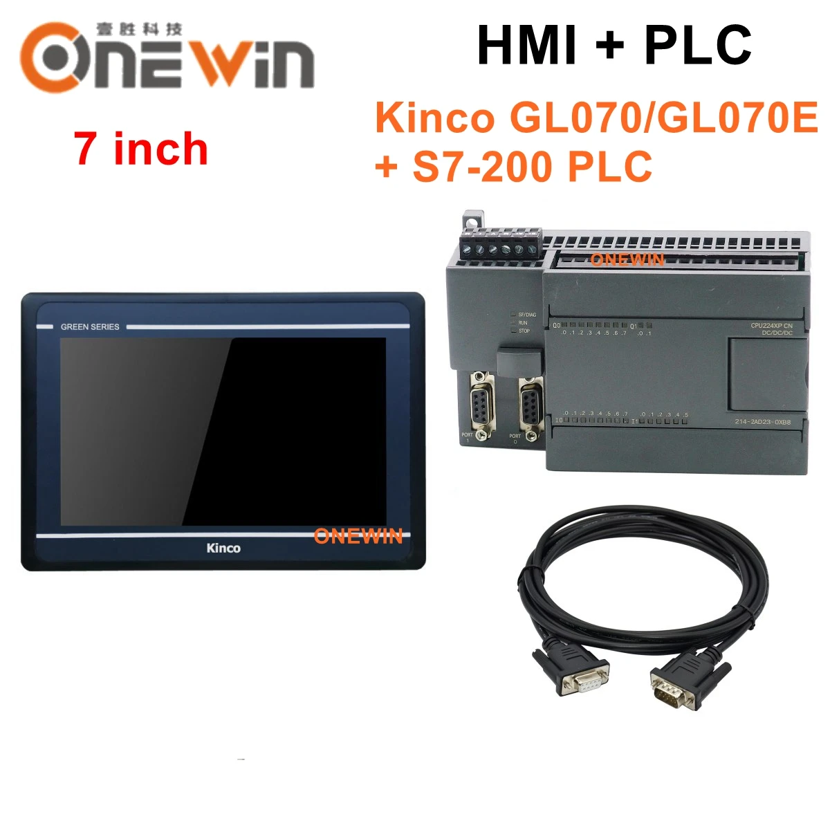 Kinco GL070 GL070E HMI сенсорный экран и S7-200 CPU222 CPU224XP CPU226 ПЛК промышленная плата управления с коммуникационным кабелем